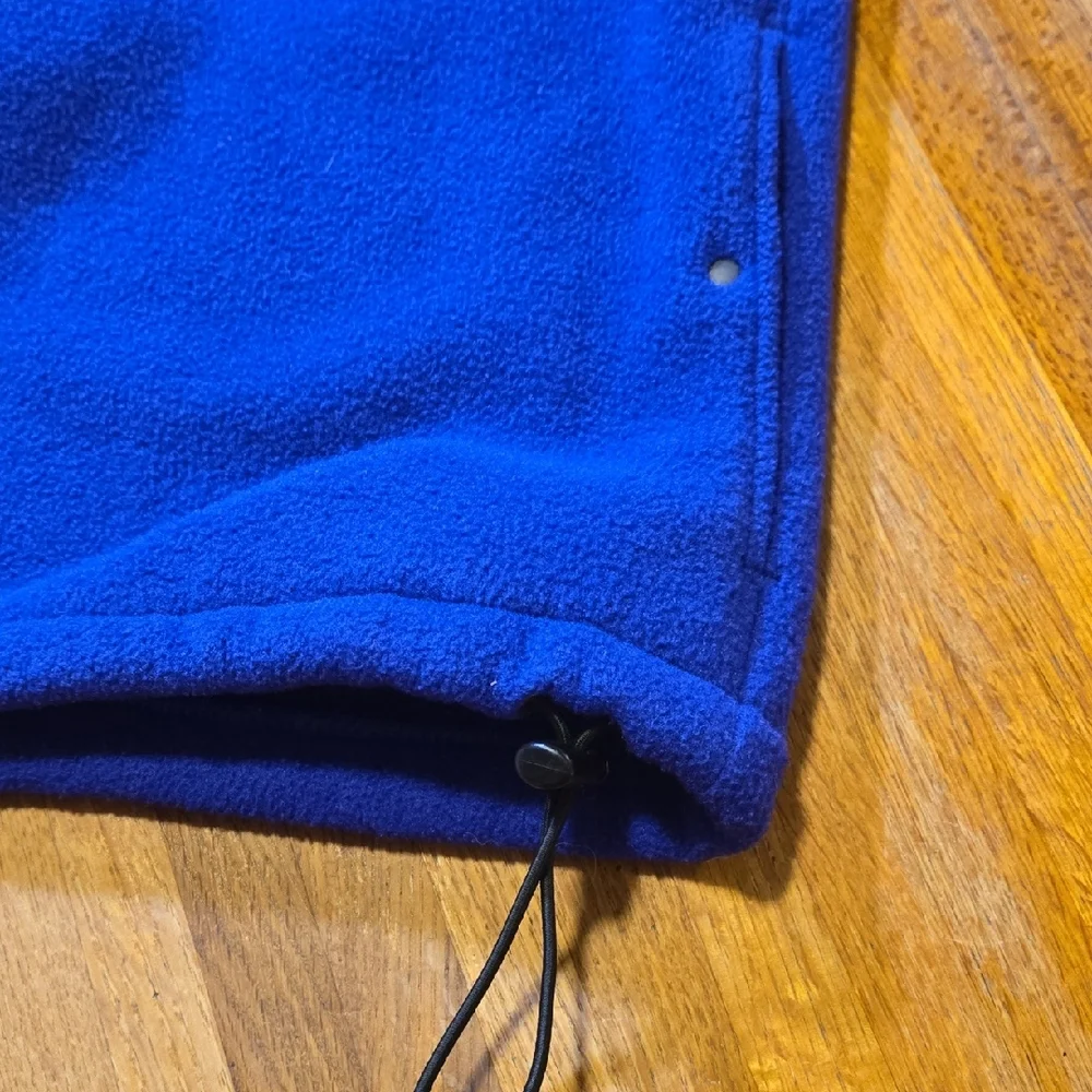 L.L. Bean Men Tall Medium Royal Blue Black Full Zip Fleece Vintage 90's USA Vest